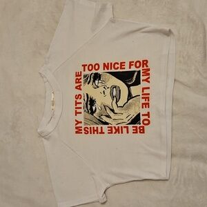 OU CHUN LIANG DIAN CROP TEASHIRT